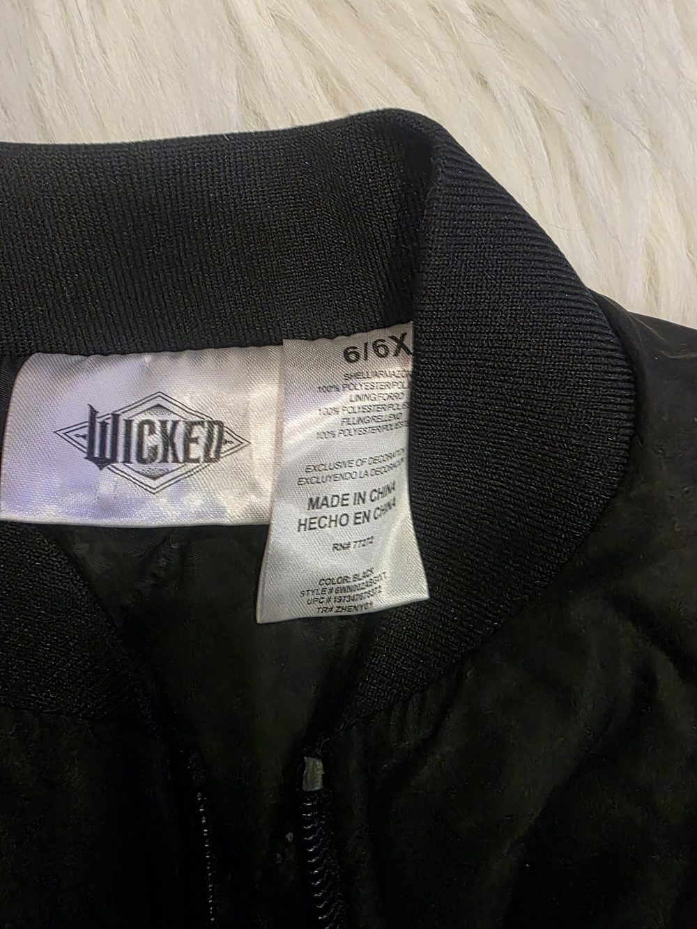 Wicked Wickedly Beautiful Bomber Jacket Graphic Black & Pink 6-6x - Picture 2 of 5